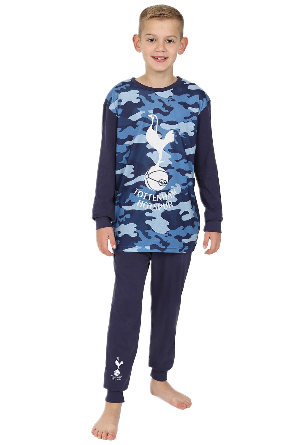 Boys Tottenham FC Spurs Blue Camouflage Long Pyjamas 1 Boys Tottenham FC Spurs Blue Camouflage Long Pyjamas