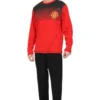 Manchester United FC Mens Red Black Long Pyjamas