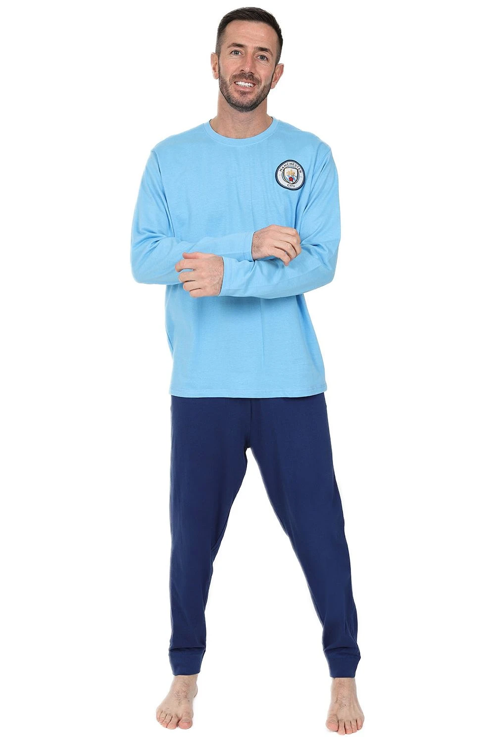 Mens Manchester City Football Club Long Pyjamas 1 Mens Manchester City Football Club Long Pyjamas