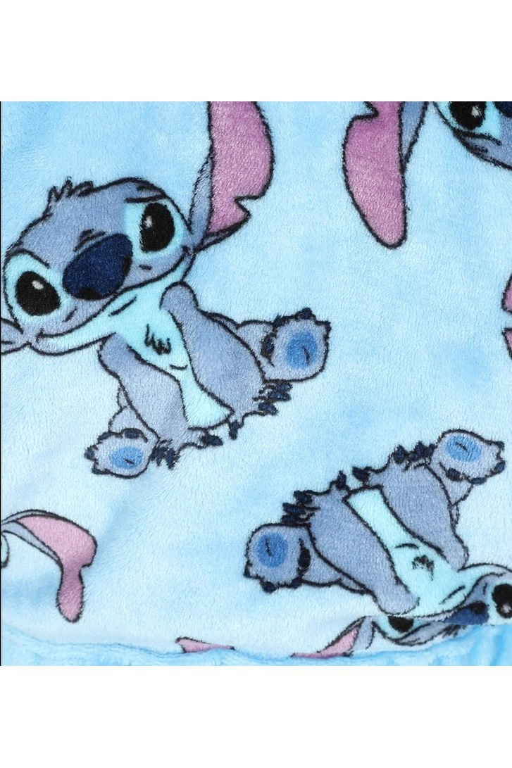 Ladies Lilo And Stitch Blue Fleece Dressing Gown 5 Ladies Lilo And Stitch Blue Fleece Dressing Gown - Image 5