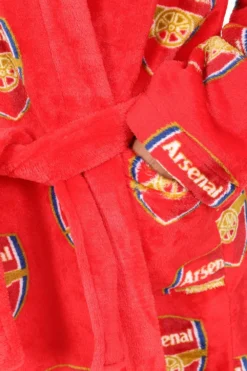 Arsenal F.C. Boys Official Dressing Gown Fleece Hooded Kids Robe W23 -All Ages Fashion PJFModels230822 79