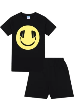 Boys Smile Face Headphones Short Pyjamas