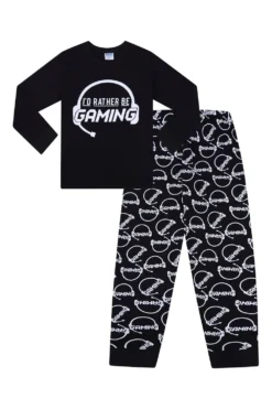 Boys I'd Rather Be Gaming Long Pyjamas -All Ages Fashion PJF 190416 11 SET