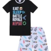 Eat Sleep Battle Royale Repeat Short Pyjamas