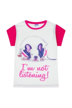 Girls I'm Not Listening French Bull Dog Short Pyjamas -All Ages Fashion PJF 190502 9