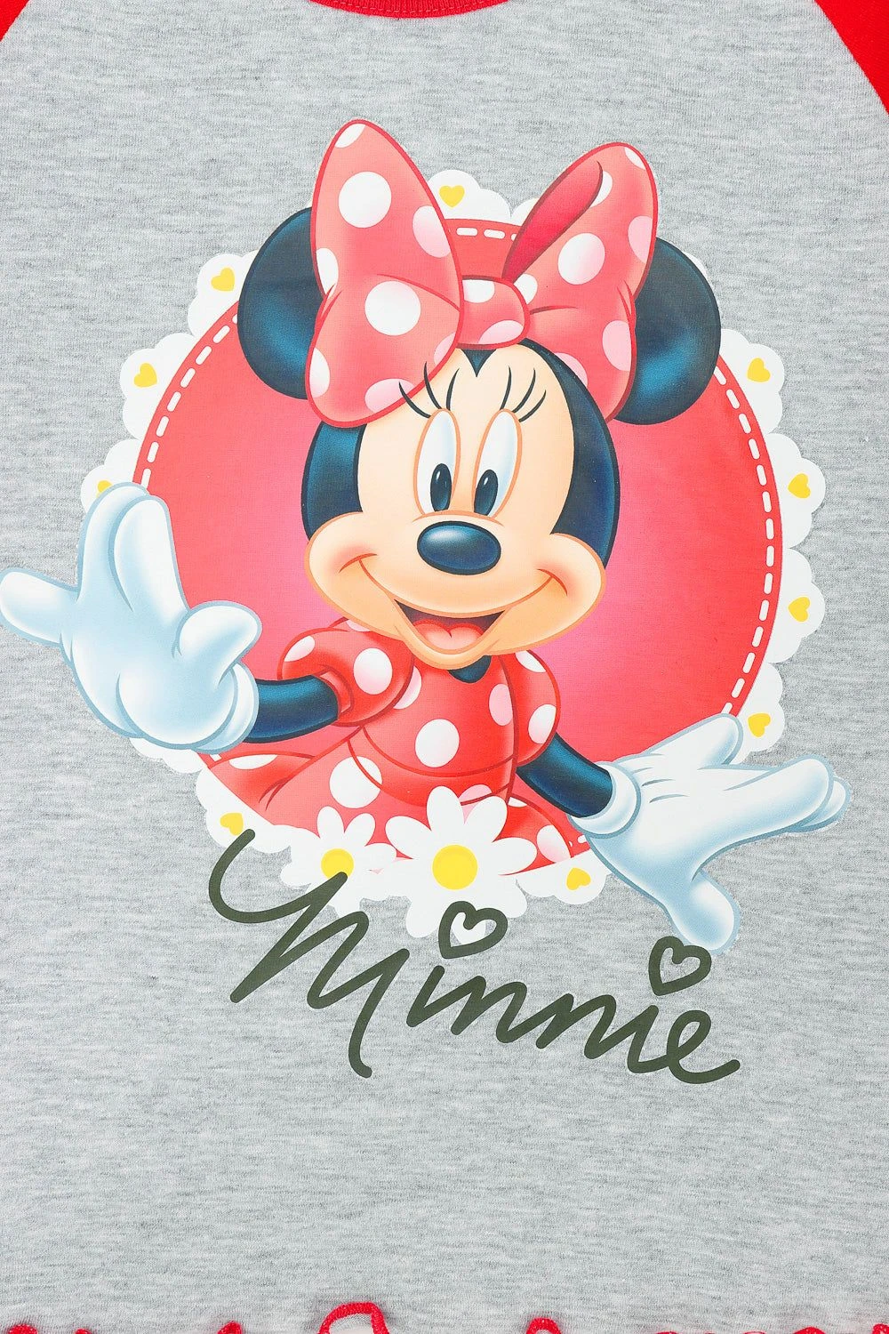 Disney Girls Minnie Mouse Red And Grey Long Pyjamas 2 Disney Girls Minnie Mouse Red And Grey Long Pyjamas - Image 2