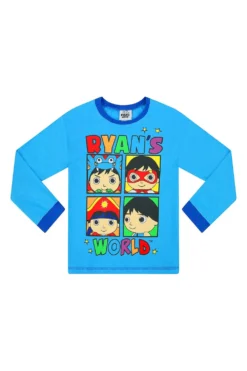 Boys Ryan's World Blue Long Pyjamas -All Ages Fashion PJF 191003 5