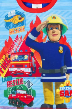 Boys Fireman Sam Blue Long Pyjamas -All Ages Fashion PJF 191009 12
