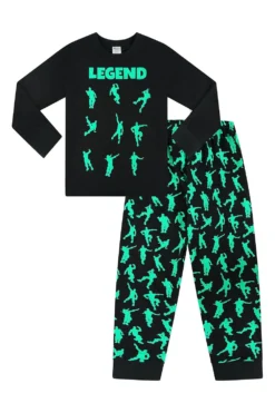 Legend Emote Dance Gaming Green Long Pyjamas -All Ages Fashion PJF 191016 29