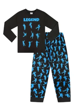 Legend Emote Dance Gaming Blue Long Pyjamas -All Ages Fashion PJF 191016 34