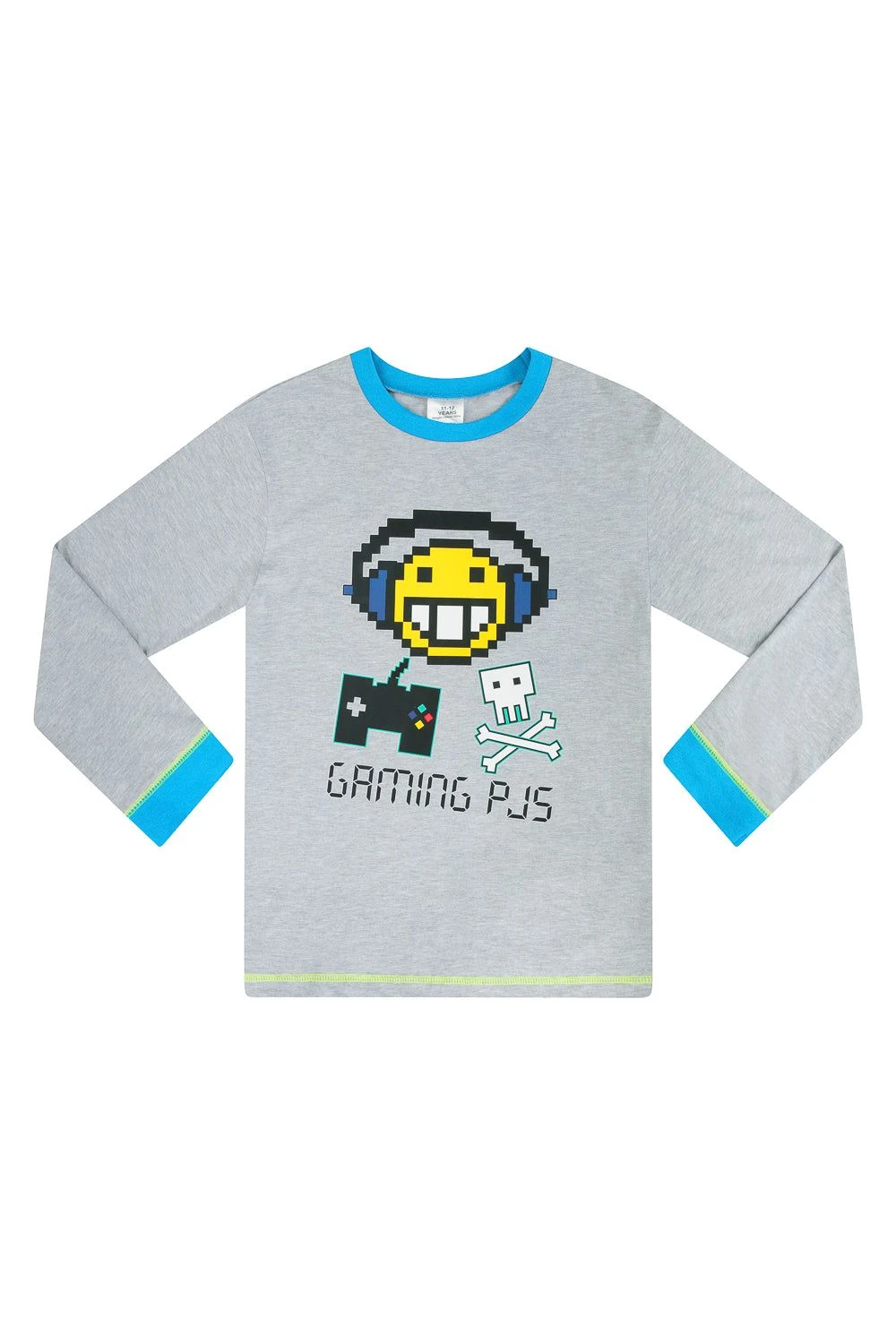 Boys Gaming PJs Grey Blue Long Pyjamas 3 Boys Gaming PJs Grey Blue Long Pyjamas - Image 3