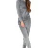 Girls Grey Fleece Hooded Lounge Pyjama Set