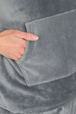 Girls Grey Fleece Hooded Lounge Pyjama Set 6 Girls Grey Fleece Hooded Lounge Pyjama Set -All Ages Fashion PJF MOD220516 54