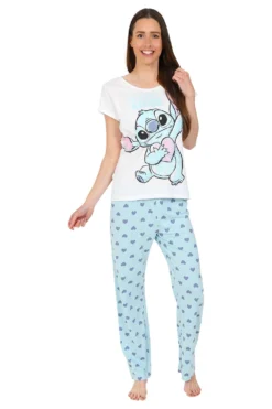 Women's Disney Lilo And Stitch We Love Stitch Long Pyjama Set