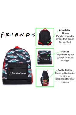 Friends Children's Women's Central Perk School Travel Bag Rucksack Backpack A4 Files 12 Friends Children's Women's Central Perk School Travel Bag Rucksack Backpack A4 Files -All Ages Fashion Redfriendsbackpack1