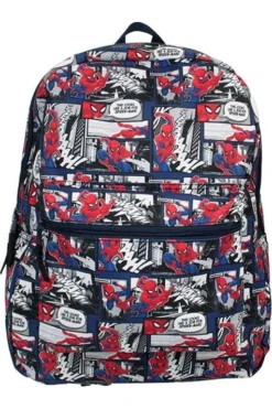 Official Spiderman Backpack With Comic Book Style Design School Bag Boys Girls