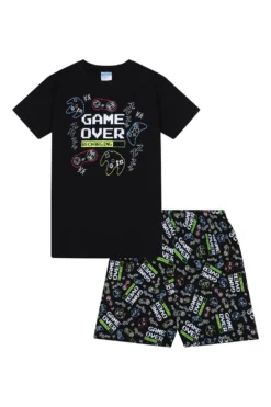Boys Game Over Recharging Short Pyjamas -All Ages Fashion TPF1085C 4