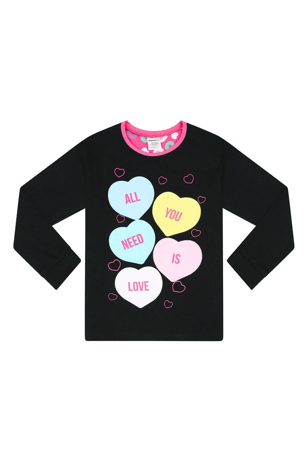 Girls All You Need Is Love Heart Long Pyjamas 2 Girls All You Need Is Love Heart Long Pyjamas - Image 2