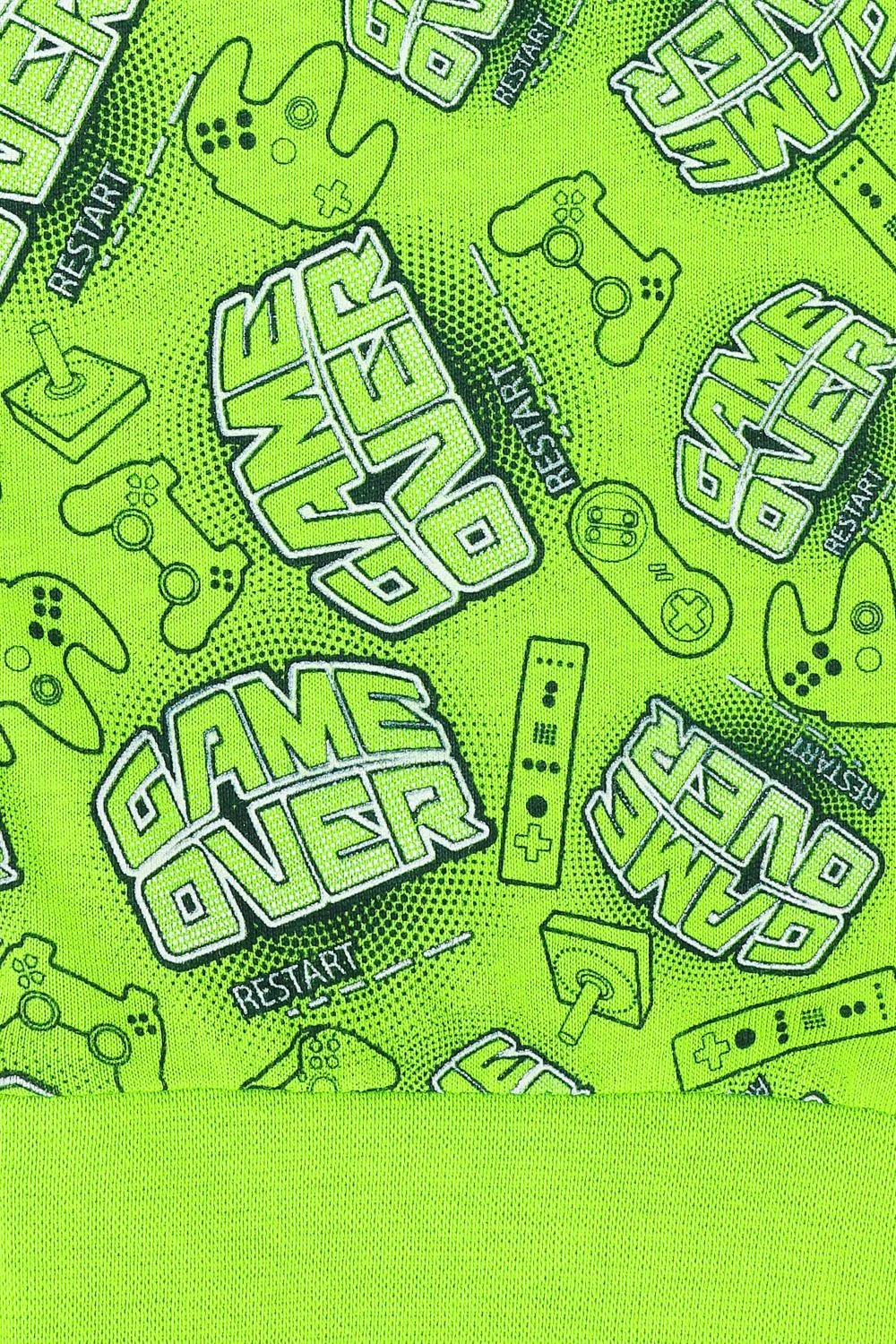 Boys Game Over Restart Green Blue Long Pyjamas 4 Boys Game Over Restart Green Blue Long Pyjamas - Image 4