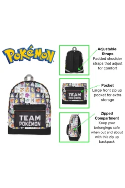 Official Team Pokémon Boys Backpack Rucksack Girls School Bag 16 Official Team Pokémon Boys Backpack Rucksack Girls School Bag -All Ages Fashion TeamPokemonbackpack1