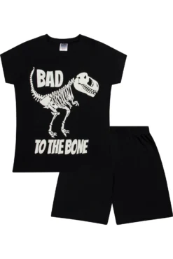 Boys Dinosaur Glow In The Dark Short Pyjamas