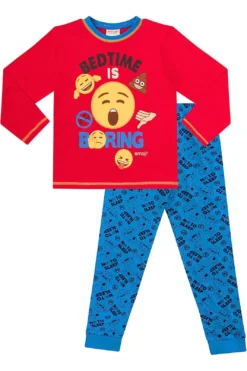 Emoji 'Bedtime Is Boring' Long Pyjamas