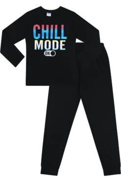 Boys Chill Mode On Long Pyjamas -All Ages Fashion chill mode on gaming pyjamas boys