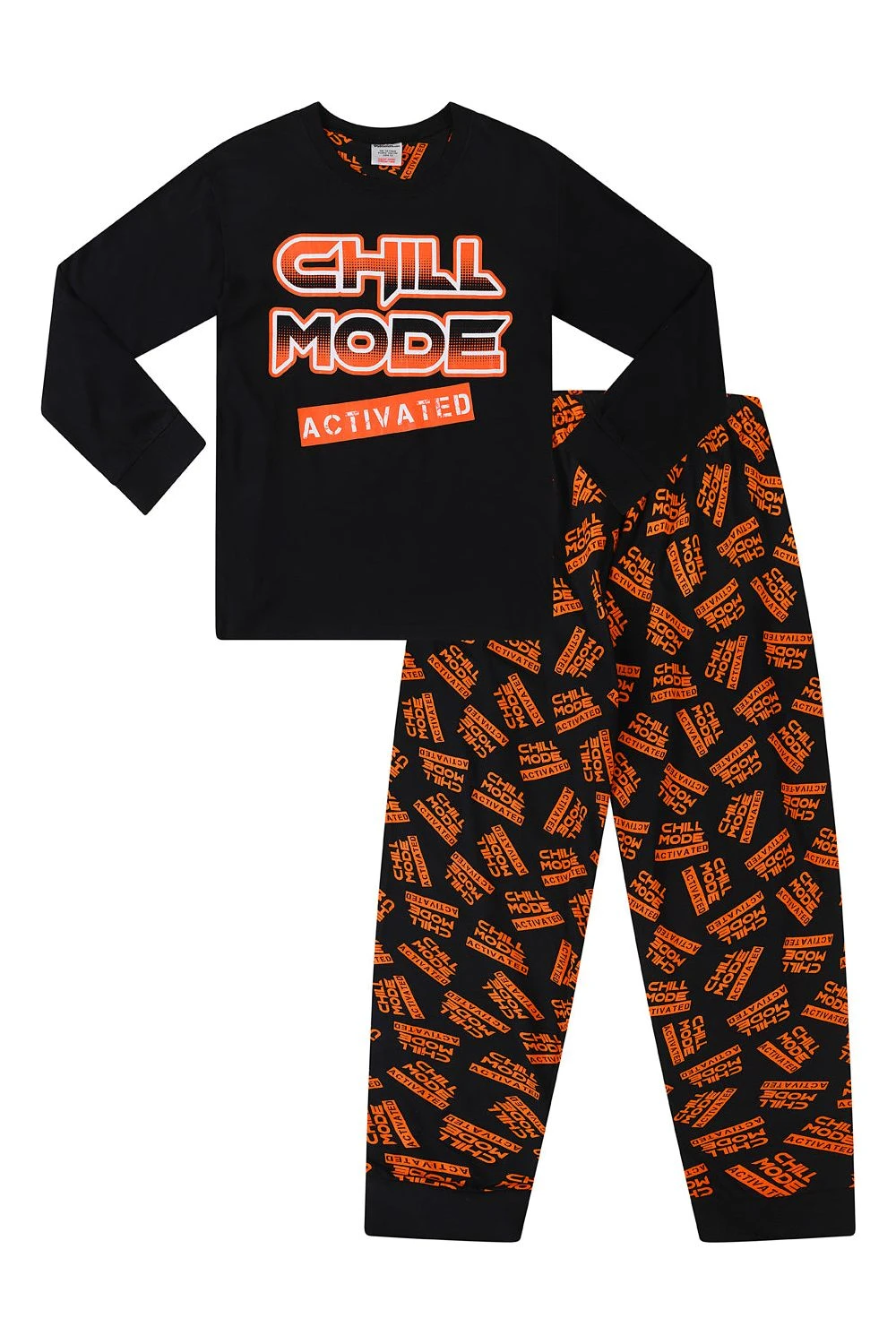 Chill Mode Activated Orange Black Long Pyjamas 9 To 15 Years 1265 1 Chill Mode Activated Orange Black Long Pyjamas 9 To 15 Years 1265