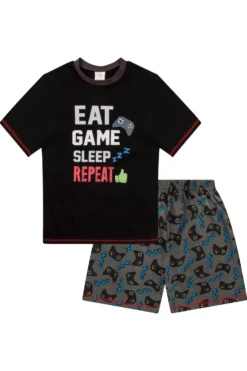Boys Eat Game Sleep Short Pyjamas 11 Boys Eat Game Sleep Short Pyjamas -All Ages Fashion eat sleep game short pyjamas ss18 scaled