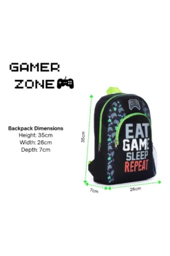 Eat Game Sleep School Bag, Kids Boys Gamer Backpack -All Ages Fashion eatsleepgamebackpack