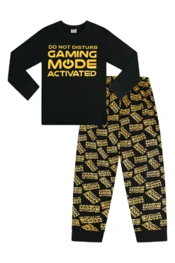 Gaming Mode Gold Activated Long Pyjamas -All Ages Fashion gamingmodeactivatedgoldlong