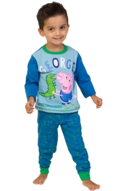 Boys George Pig Dinosaur Long Pyjamas