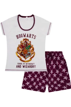 Women's Harry Potter Hogwarts Short Pyjamas -All Ages Fashion harry potter ladies short pyjamas ss18 scaled