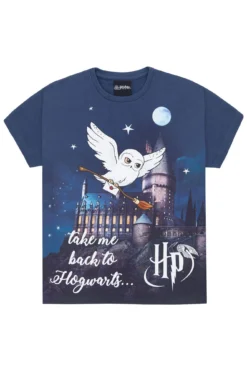 Harry Potter Pyjamas Hedwig Take Me Back To Hogwarts Short 7 To 16 Years -All Ages Fashion harrypottershortblue2
