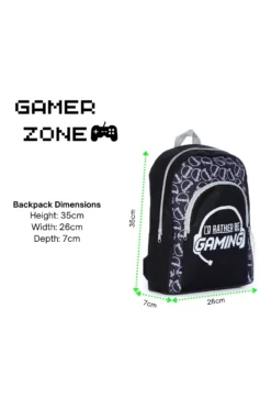 I'd Rather Be Gaming School Bag, Kids Boys Gamer Backpack -All Ages Fashion i dratherbegamingbackpack2