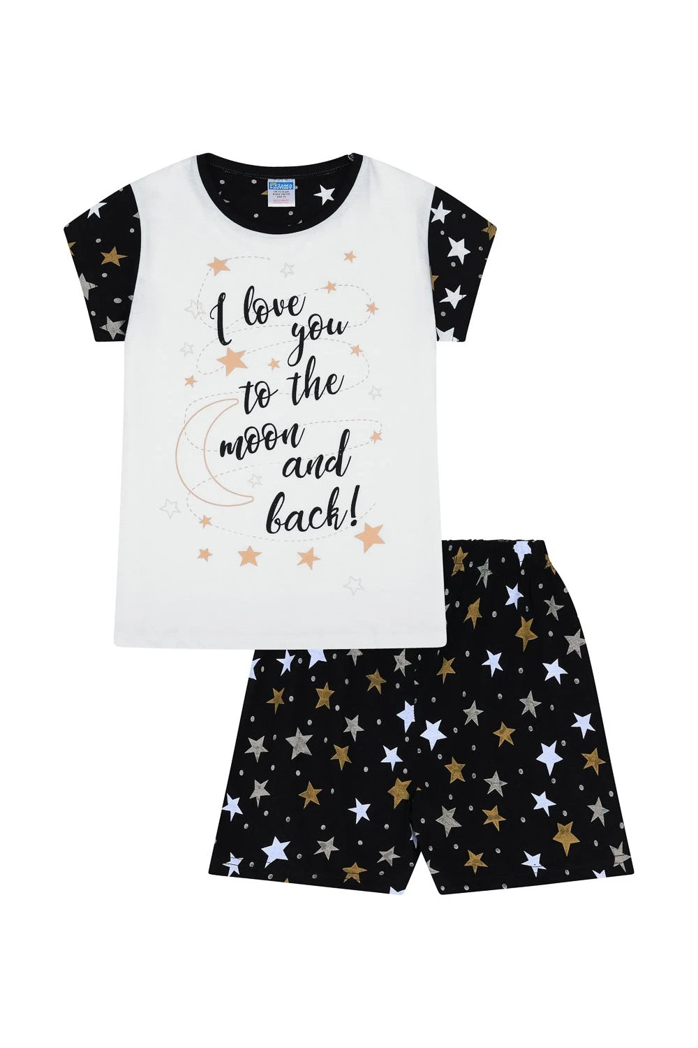 Girls 'I Love You To The Moon And Back Gold Short Pyjamas 1 Girls 'I Love You To The Moon And Back Gold Short Pyjamas