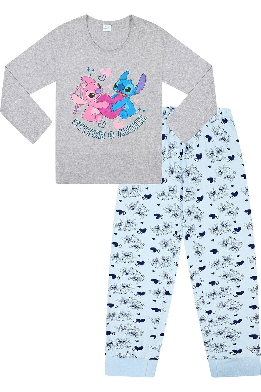 Women's Disney Lilo And Stitch And Angel Cotton Long Pyjama Set 2 Women's Disney Lilo And Stitch And Angel Cotton Long Pyjama Set - Image 2