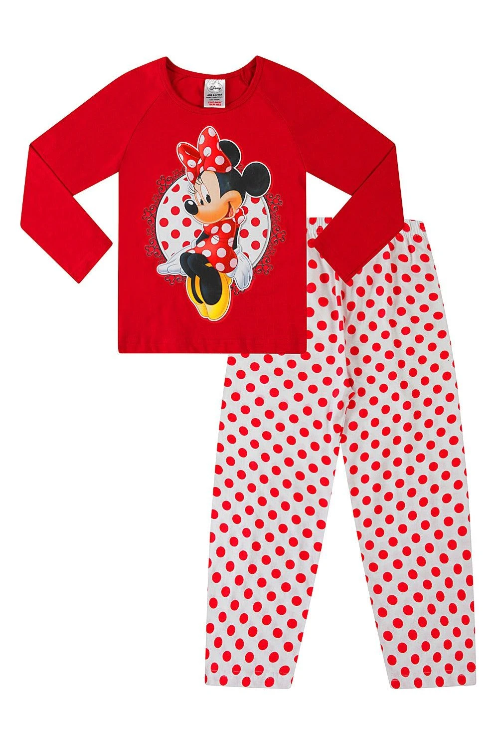 Disney Girls Minnie Mouse Long Polka Dot Pyjamas 1 Disney Girls Minnie Mouse Long Polka Dot Pyjamas