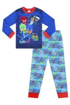 Boys Pj Masks Blue Long Pyjamas