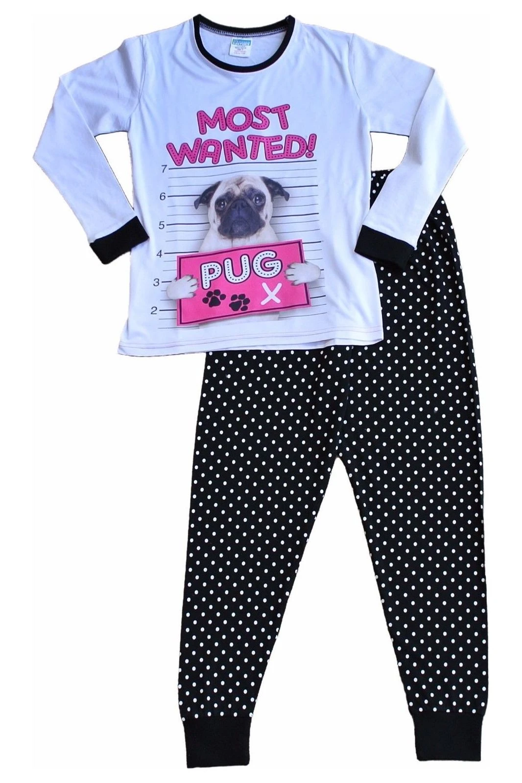 Girls Most Wanted Pug Long Pyjamas 1 Girls Most Wanted Pug Long Pyjamas