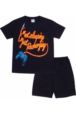 Boys I'm Not Sleeping I'm Just Recharging Short Pyjamas