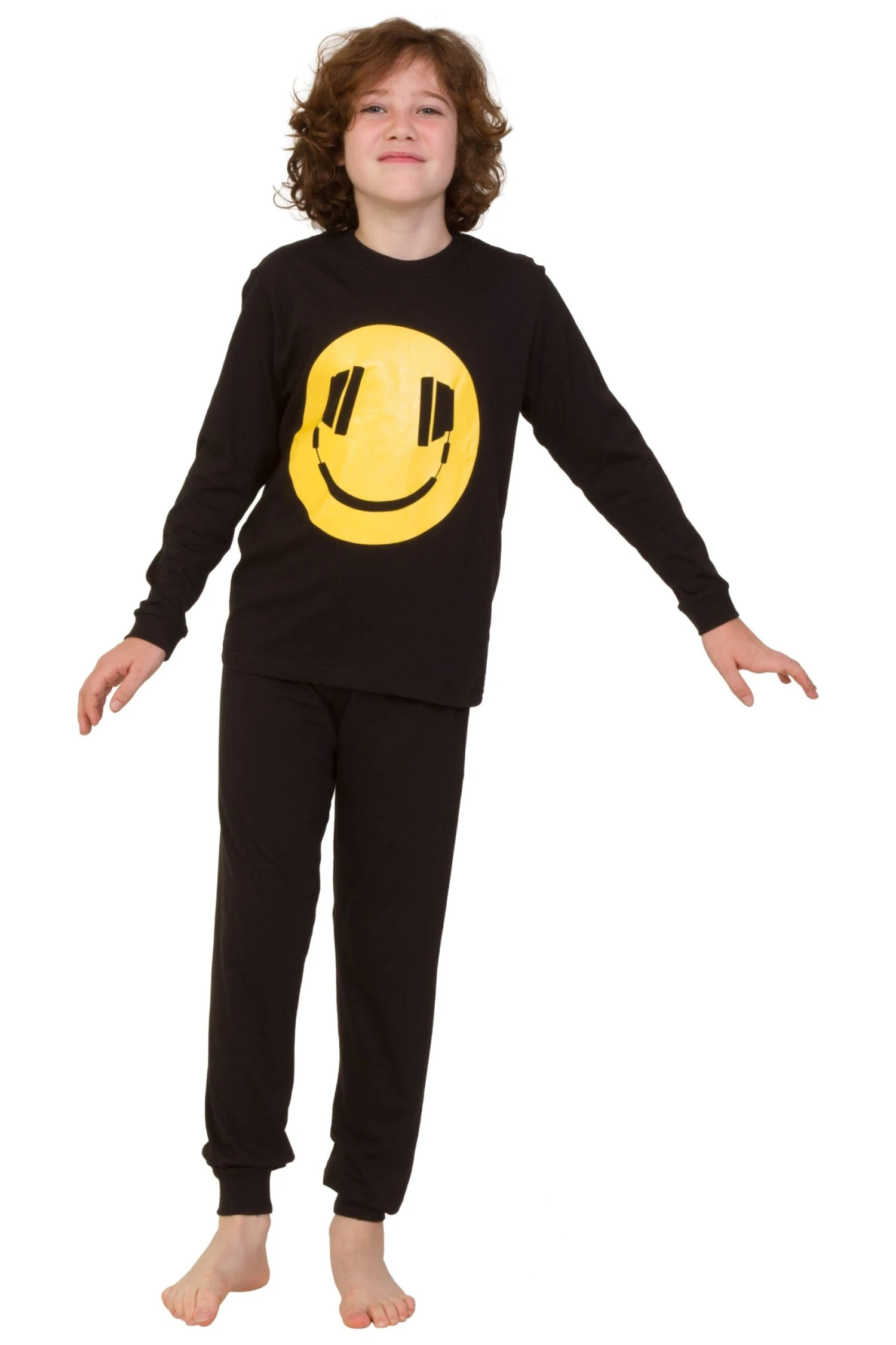 Boys Smile Face Headphones Long Pyjamas 1 Boys Smile Face Headphones Long Pyjamas