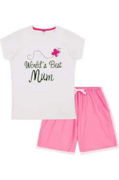 Women's World's Best Mum Short Pyjamas -All Ages Fashion worlds best mum short pyjamas scaled