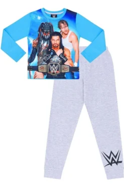 Boys WWE Blue Long Pyjamas